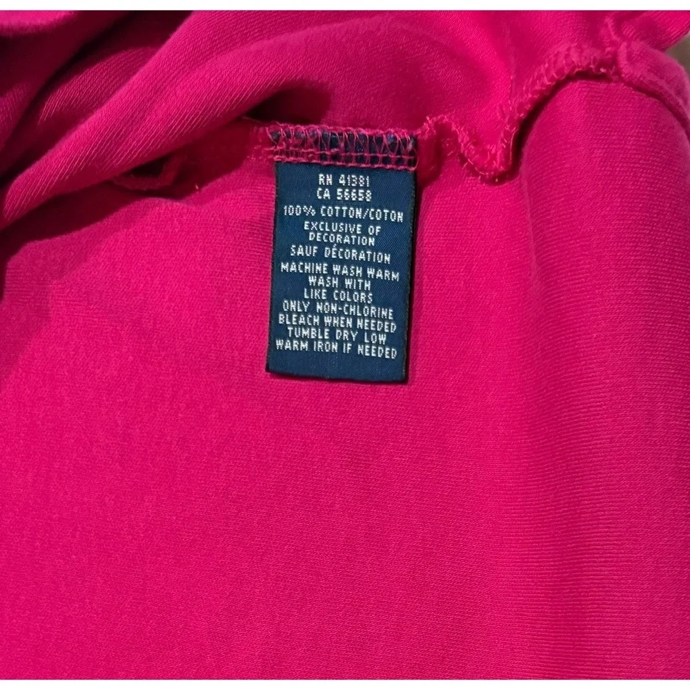 Ralph Lauren Youth Girls Polo Size Large Pink Collar Classic Short Sleeve